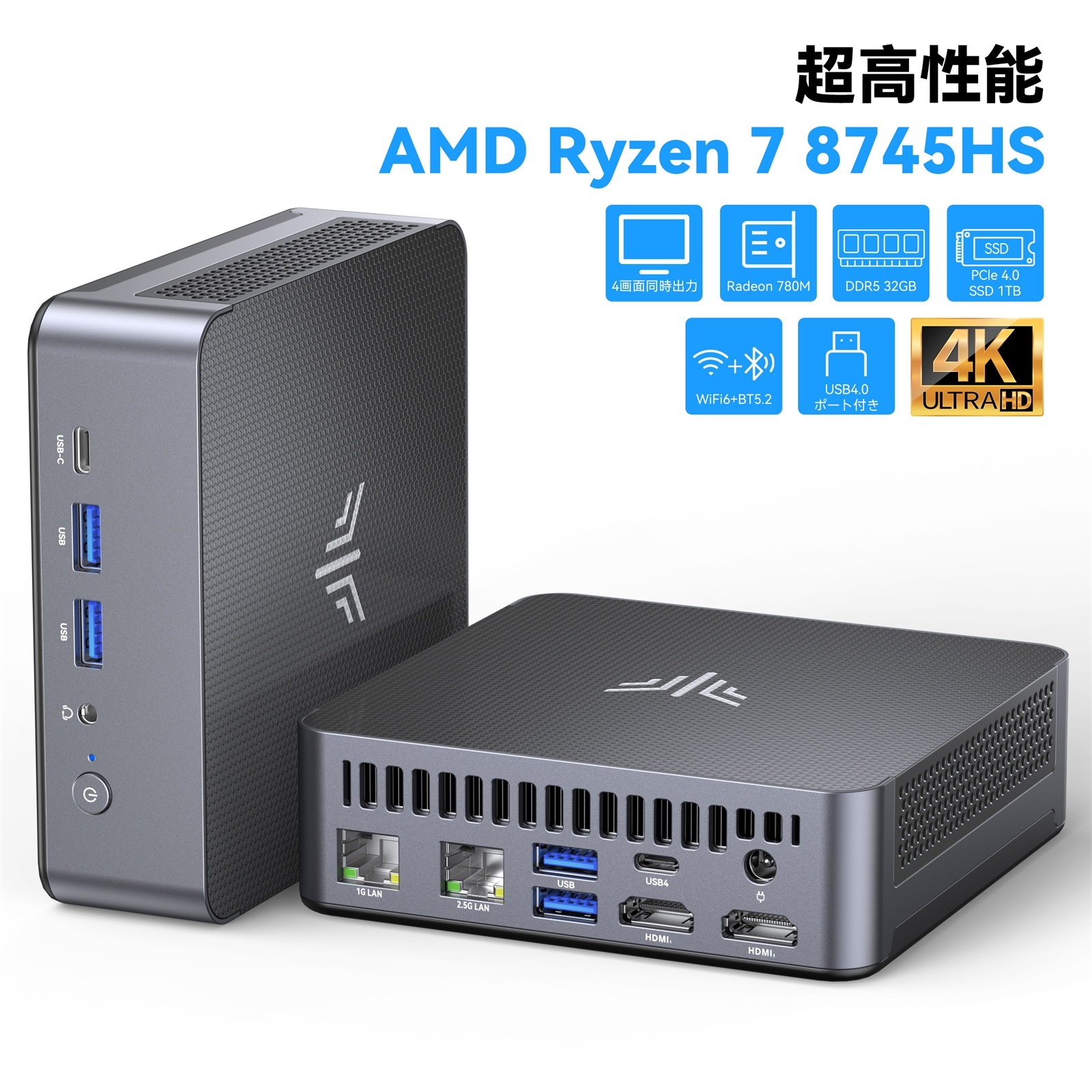 NiPoGi ミニpc 【AMD V2748 Win11Pro 16GB DDR4+512GB】 mini pc SSD