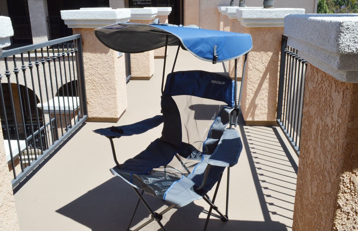 日傘付チェア 折りたたみチェア カップフォルダ付 キャンプ 野球観戦