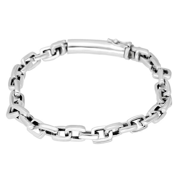 シリンダー あずきチェーン シルバー ブレスレット 20cm シルバー