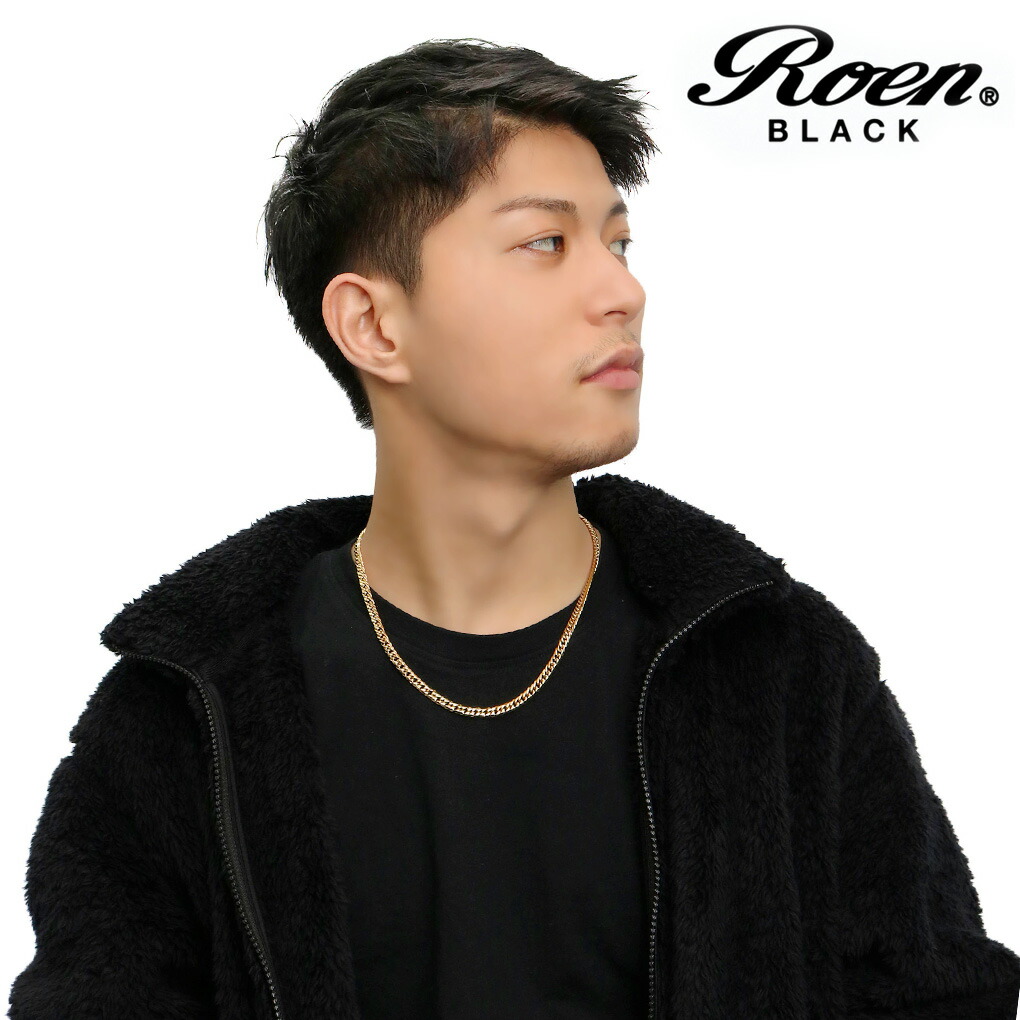 Roen（ロエン） ロエンブラック 6面カットダブル喜平チェーン(ゴールド