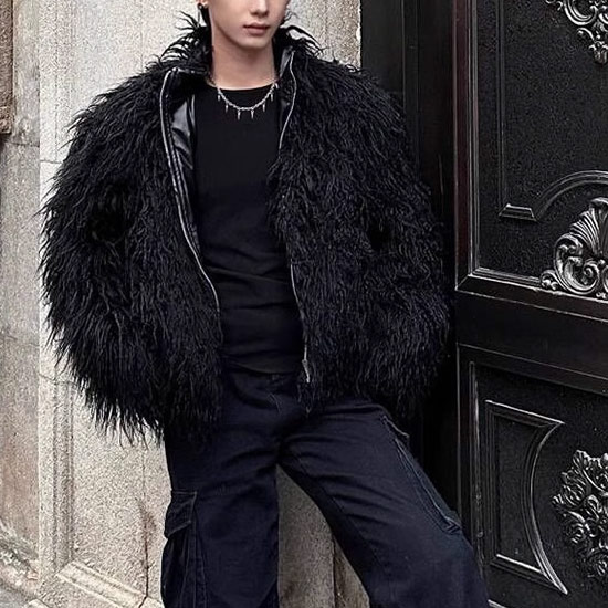 ファーコート メンズ モード系 コート V系 ファージャケット 大人