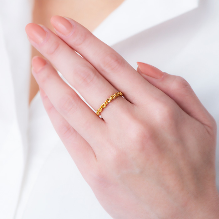 リング チェーンリング チェーン K18 ゴールド 地金 18金 指輪