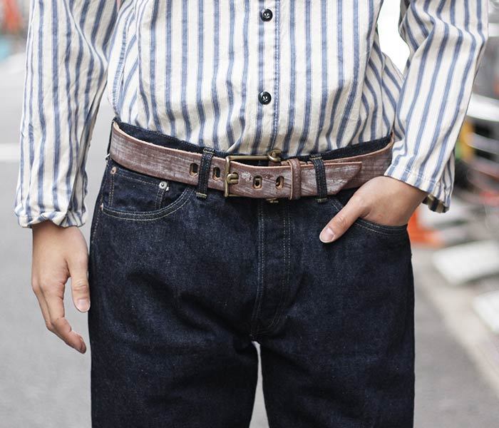 テンダー/TENDER Co. 英国製 WIRE BROWNバックル レザーベルト (200