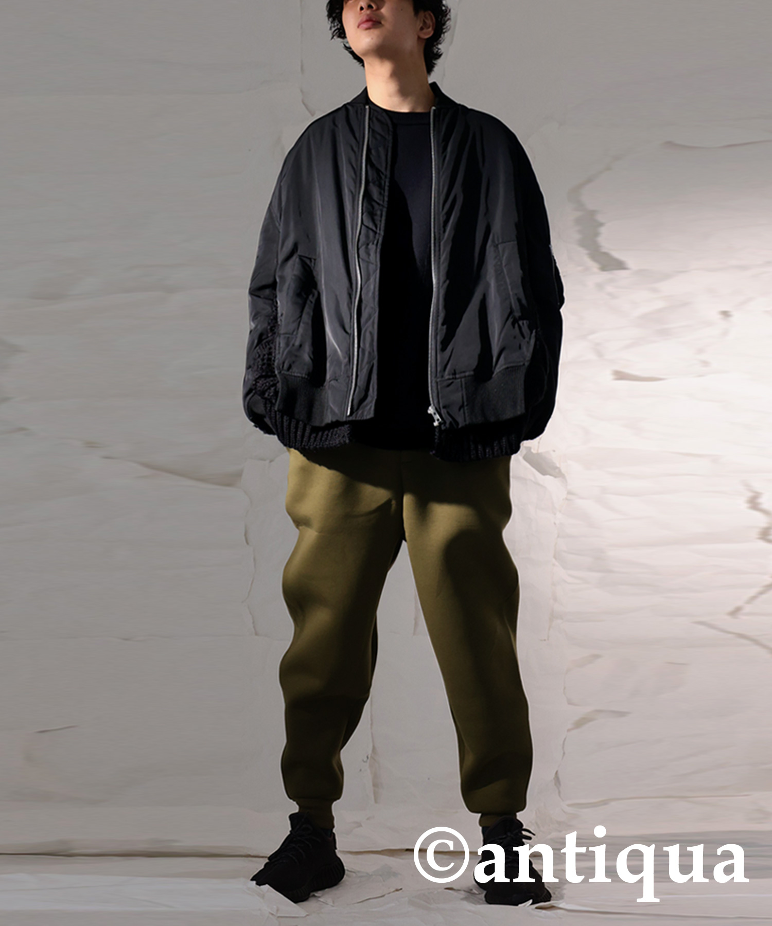 antiqua（アンティカ） ニットドッキング MA-1 メンズ アウター 送料