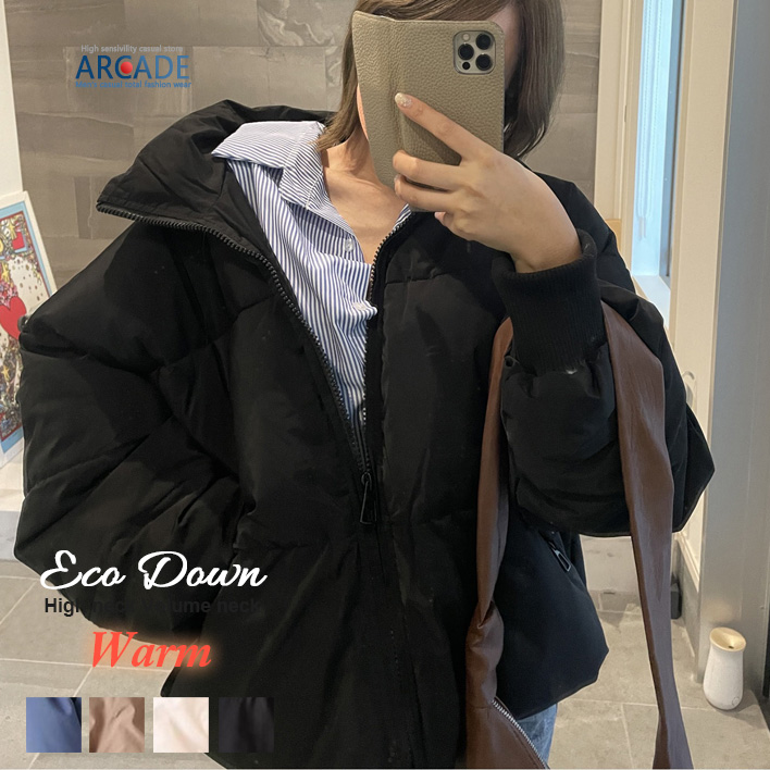 ARCADE（アーケード） ボリューム衿 中綿ダウンジャケット レディース