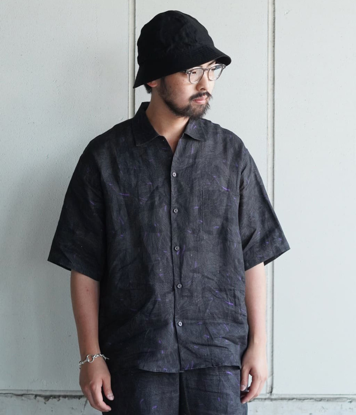 marka（マーカ） ： OPEN COLLAR S/S SHIRT - LINEN TROPICAL - / 全2