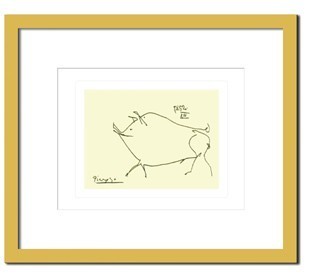 絵画 PabloPicasso Petit cochon ピカソ 子豚(こぶた) 絵 額付き