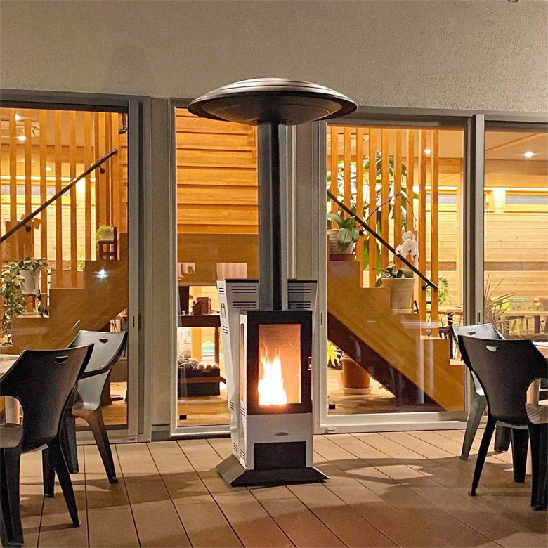 無電源ペレットストーブ HOT SPOT 13 キャスター付き 災害時や屋外