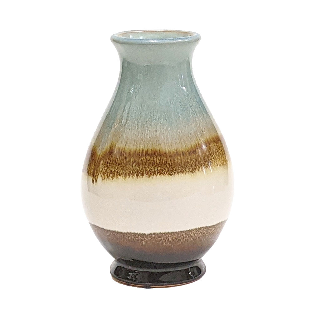 フラワー ベース 花 瓶 びん 水入れ 可 約 W 12cm D H 20cm 陶器