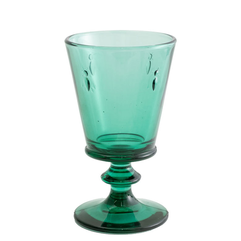 グラス 脚付き ガラス 240ml グリーン [98305]【 ワイングラス 脚付き