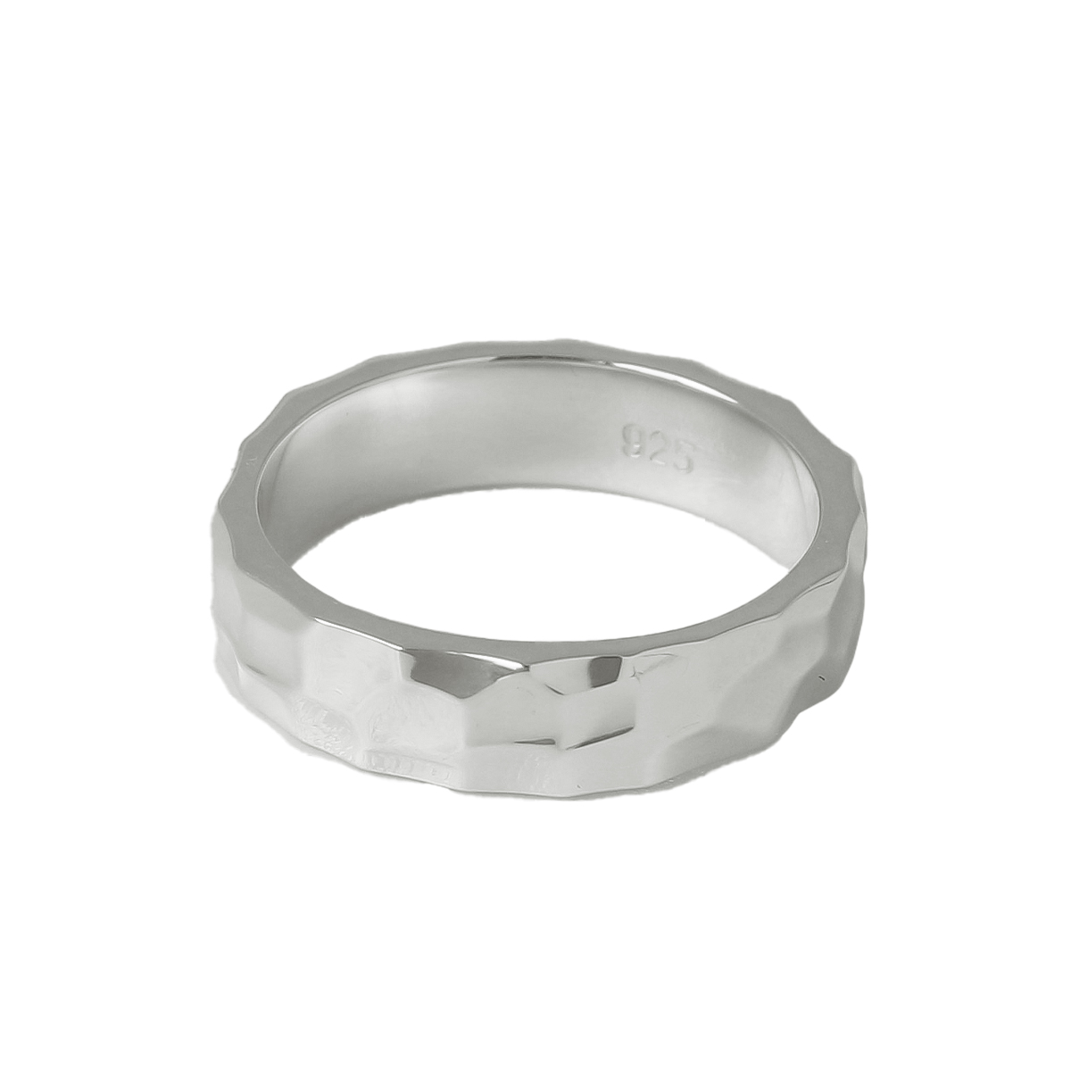 指輪 リング メンズ シルバー 槌目 鎚目 平打ち 鎚目模様 シンプル