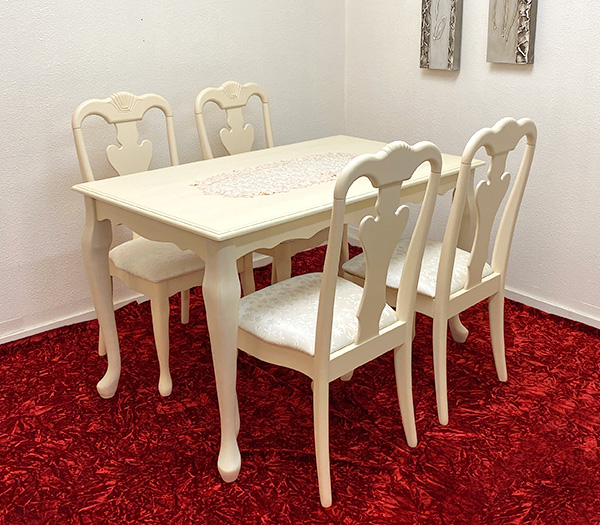 クラシック調 猫脚 4人用ダイニングテーブルセット ヨーロピアン家具