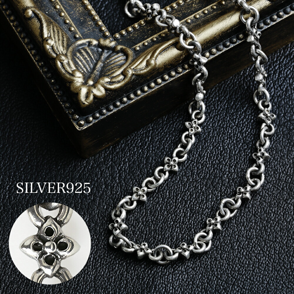 Binich（ビニッチ） シルバー925 フラワークロスネックレス メンズ