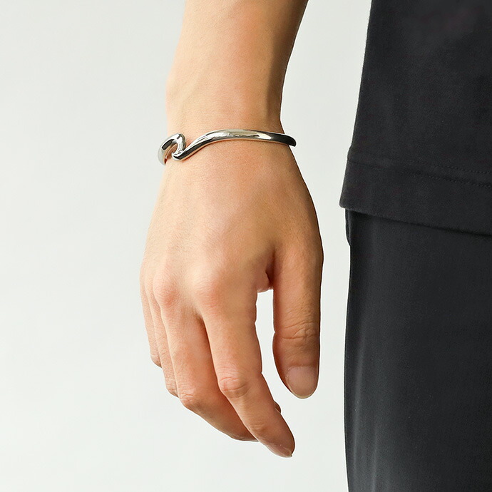 Binich（ビニッチ） ブレスレット メンズ ウェーブ 波模様 バングル