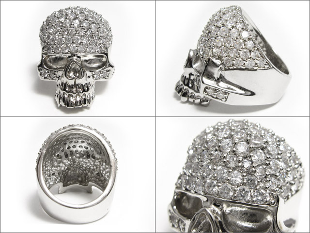 Binich（ビニッチ） スカルリング メンズ 指輪 キュービックジルコニア