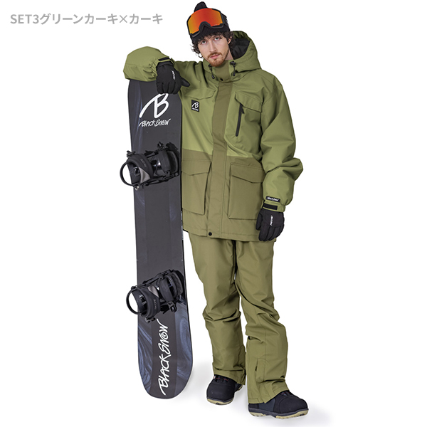 BLACK SNOW スノボウェア メンズ 上下セット スノーボードウェア