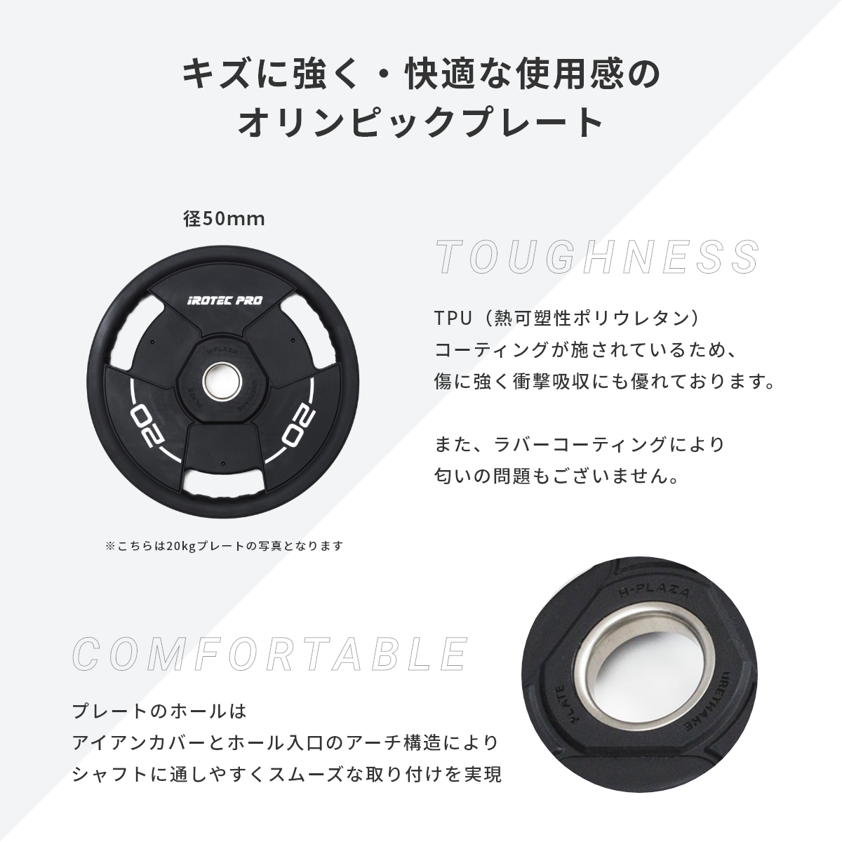 オリンピック プレート セット 115KG IROTECPRO アイロテックプロ PU
