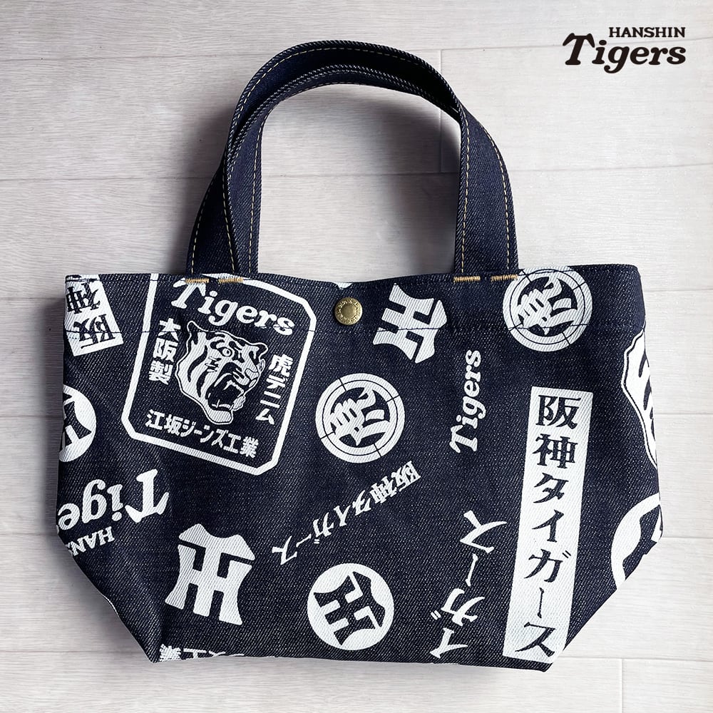 阪神タイガース総柄ロゴ・デニム ミニ・トートバッグ made in Japan