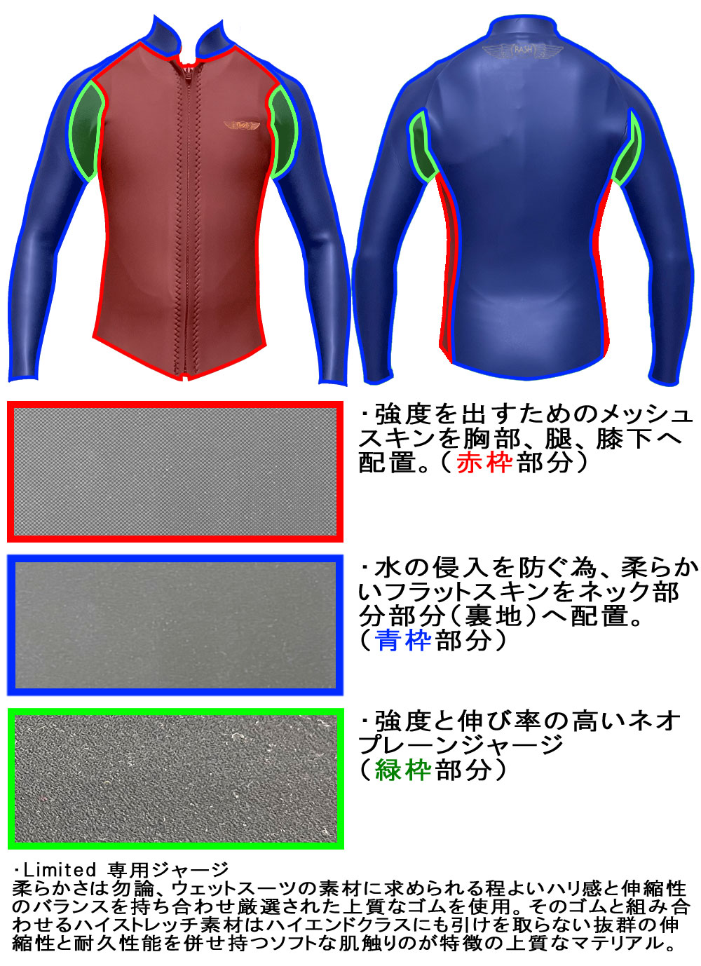 2025 RASH JB FASTENER TYPE TAPPA / ラッシュ フロントジップ 2mm