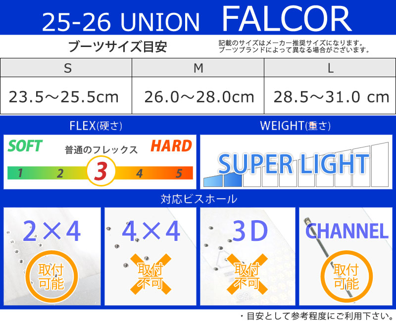 UNION BINDING 25-26 UNION/ユニオン FALCOR ファルコア メンズ