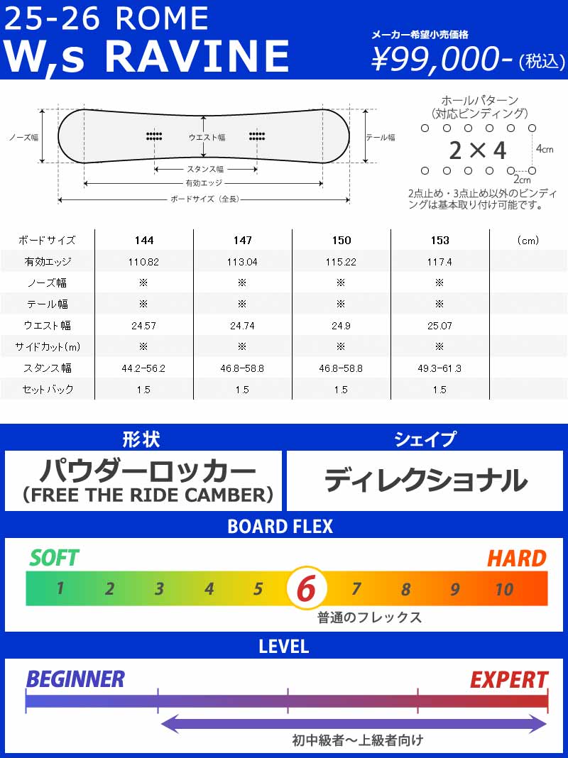 25-26 ROME/ローム W,S RAVINE ラヴィーン レディース スノーボード