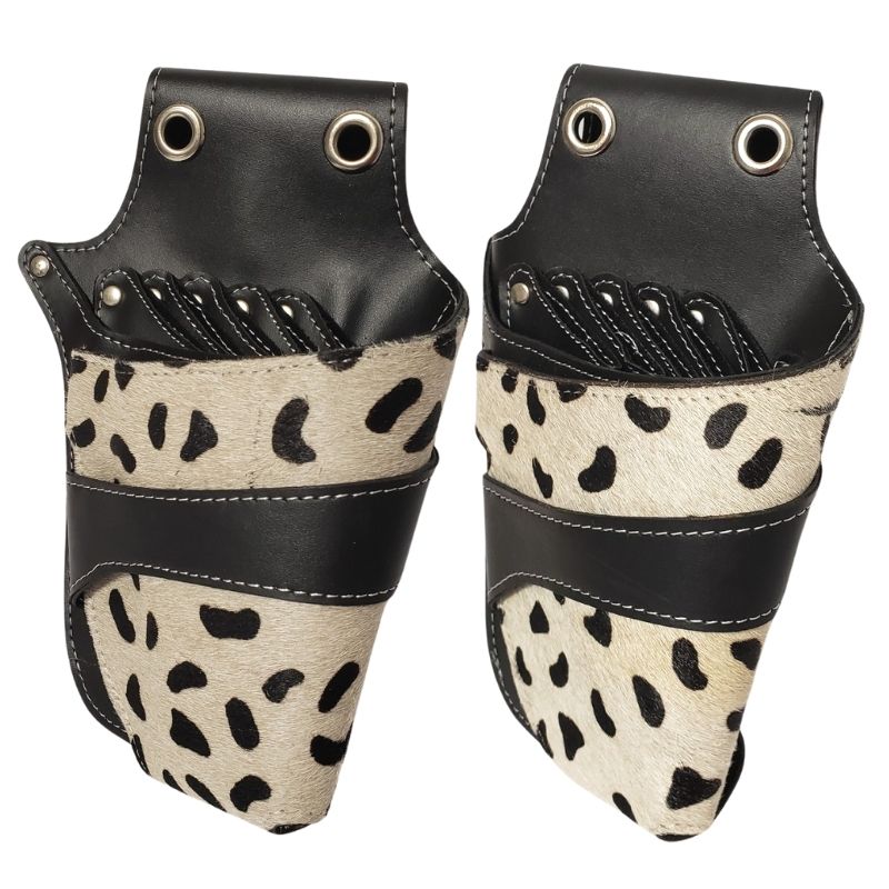 おしゃれ ダルメシアン柄 シザーケース 腰掛け 肩掛け 美容師 理容師