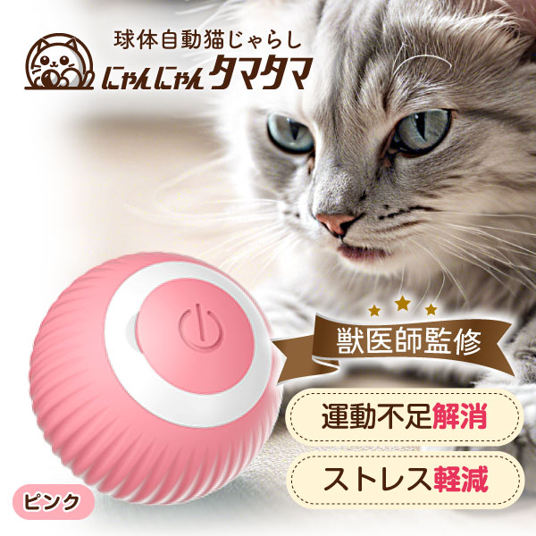 獣医師監修】 球体自動猫じゃらし にゃんにゃんタマタマ 光るボールで