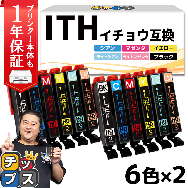 インクのチップス エプソン プリンターインク ITH-6CL （イチョウ