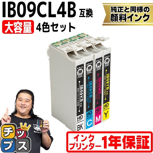 インクのチップス IB09CL4B エプソン プリンターインク 顔料 IB09 互換
