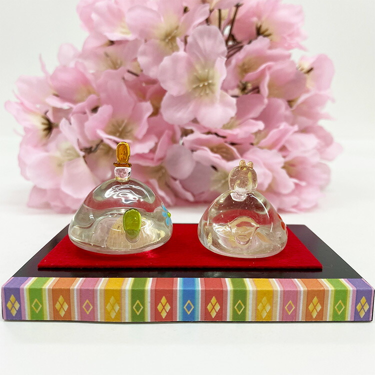 ガラス細工 ミニチュア 雛飾り-京花- 硝子細工 トンボ玉 雛壇 玄関