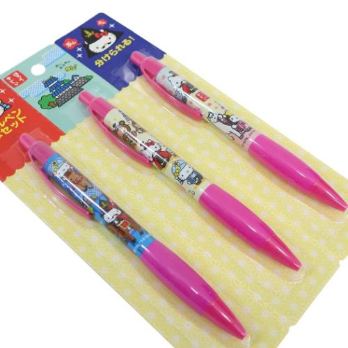 ボールペン3本セット ボールペン ハローキティ 戦国シリーズ あすなろ