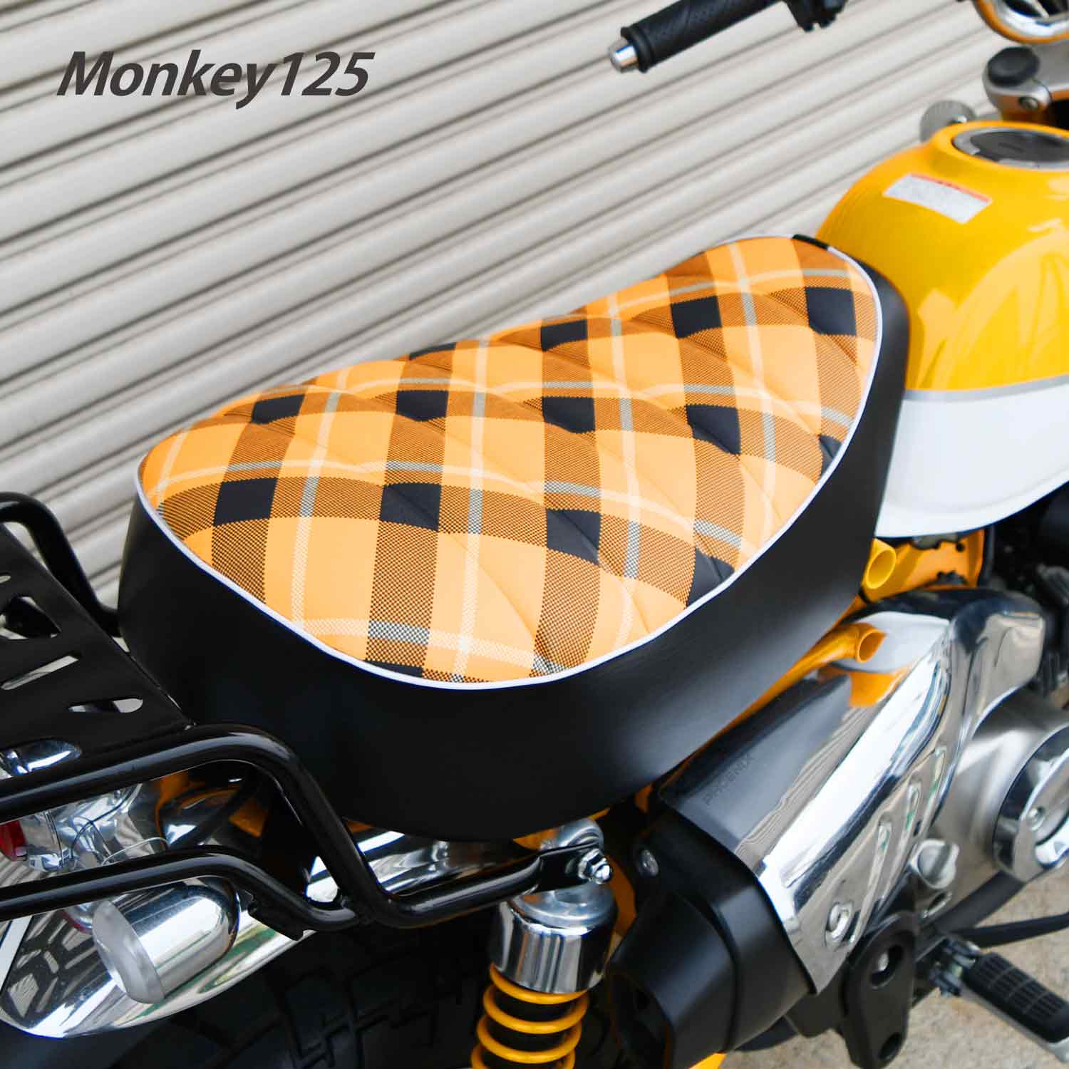 CKカスタム モンキー125 カスタム チェック柄 タックロール シート