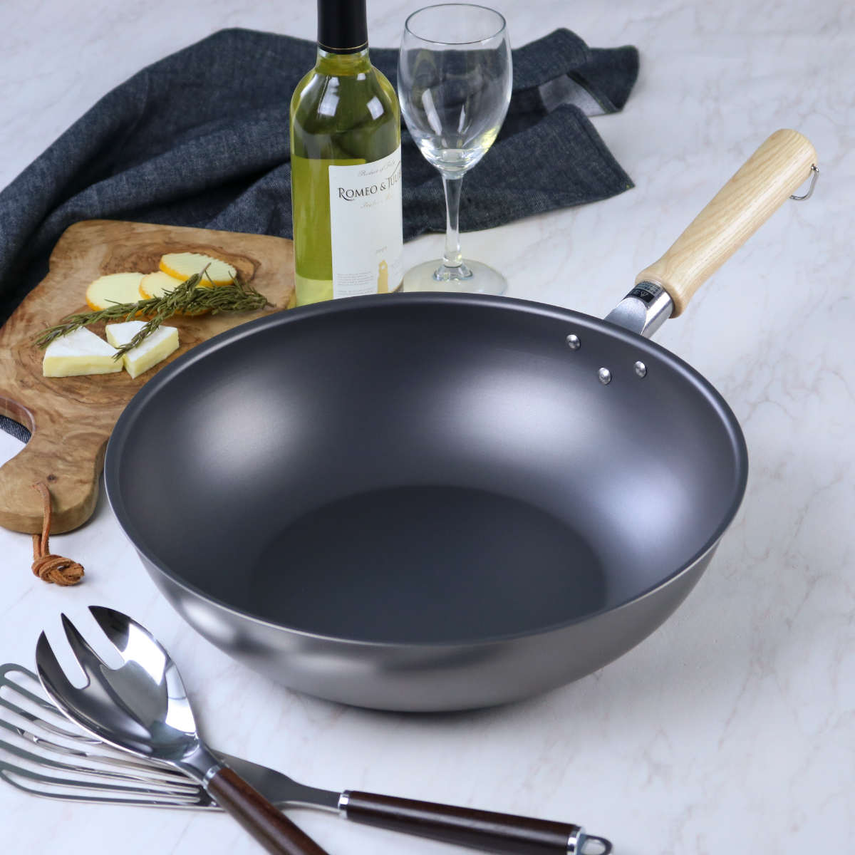 ウルシヤマ金属工業 いため鍋 30cm IH対応 深型フライパン 鉄匠 UMIC