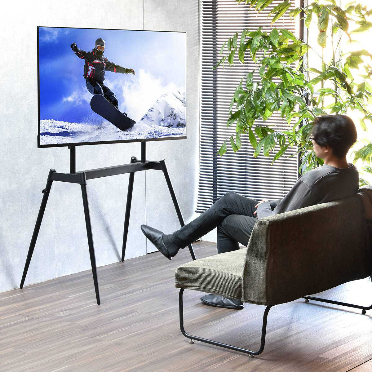テレビスタンド Ease 75インチ対応 高さ139〜154cm 壁寄せ （ テレビ台