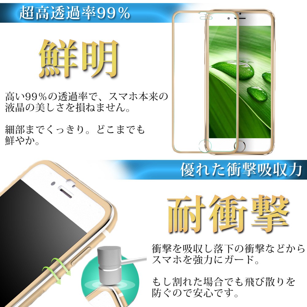 全面保護ガラスフィルム 3D全面 iPhone 11 保護フィルム 縁あり 8 Plus