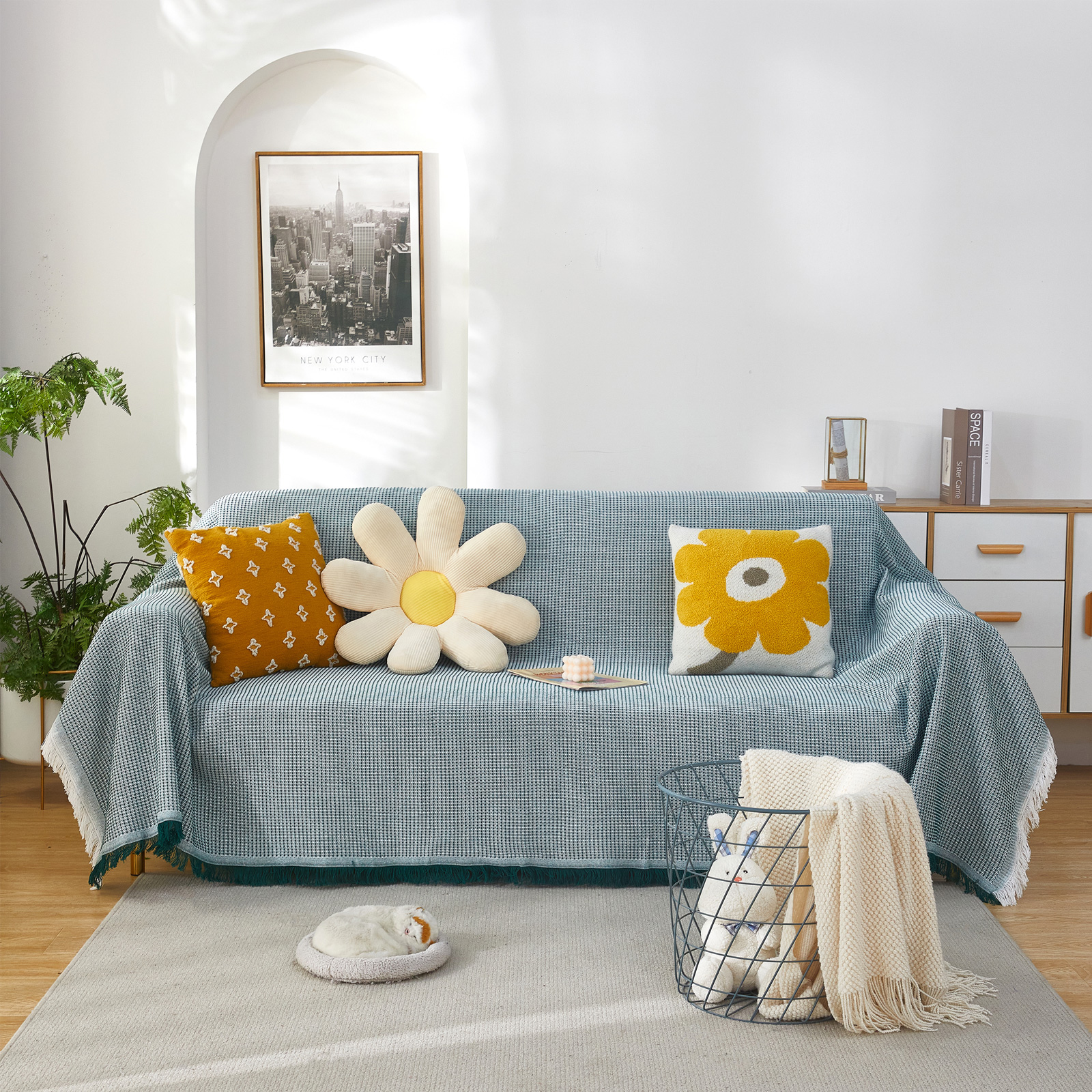 Confis マルチカバー 大判 フリークロス フリンジ付きブランケット