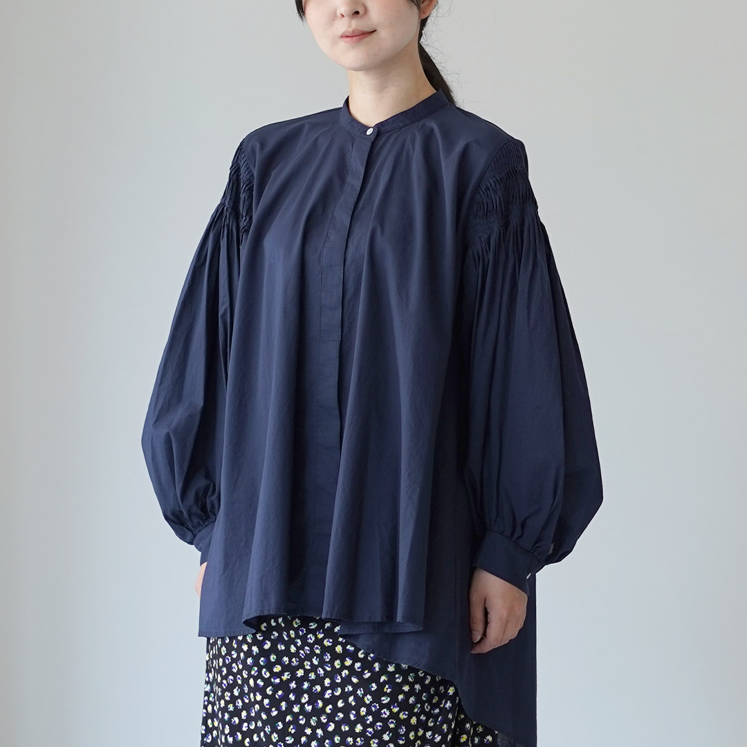 mizuiroind（ミズイロインド） ピンタック パフスリーブ シャツ