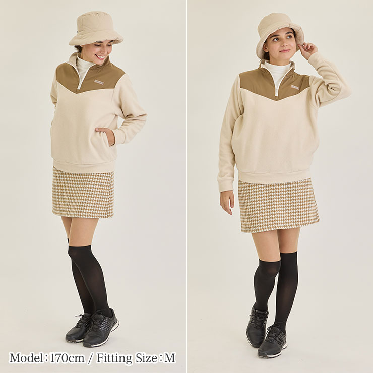 7848 千鳥格子柄布帛スカート M/L/LL レディースゴルフウェア : DELSOL