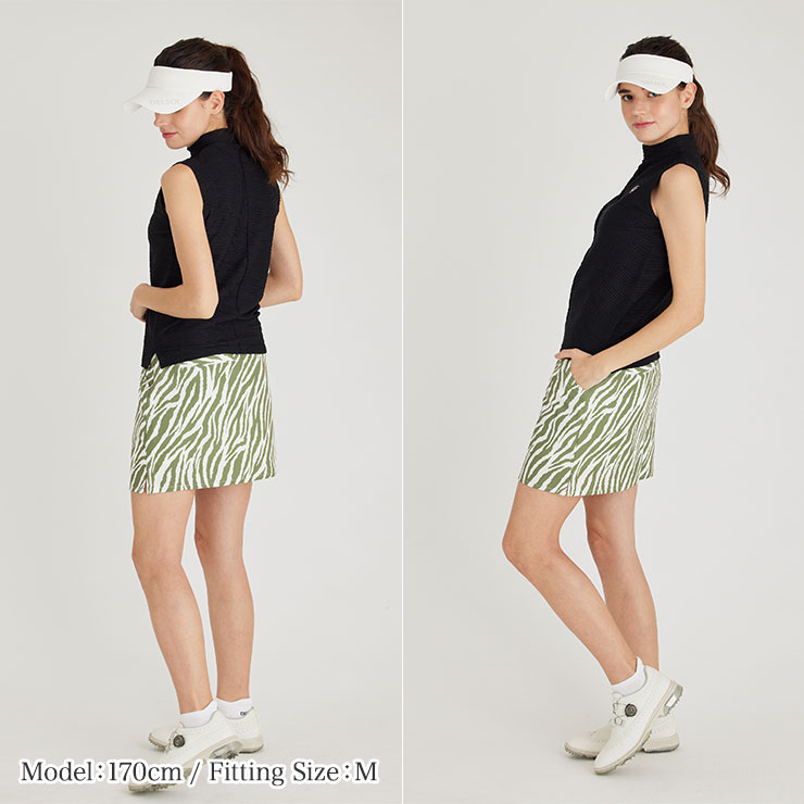 7836 吸水速乾 夏生地軽量ゼブラ柄スカート M/L/LL/3L/4L レディース