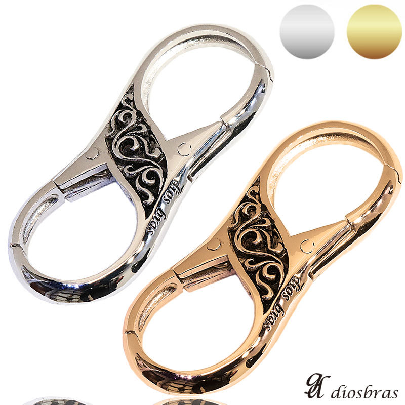 キーホルダー キーフック キーチェーン ダブルクリップ シルバー 925