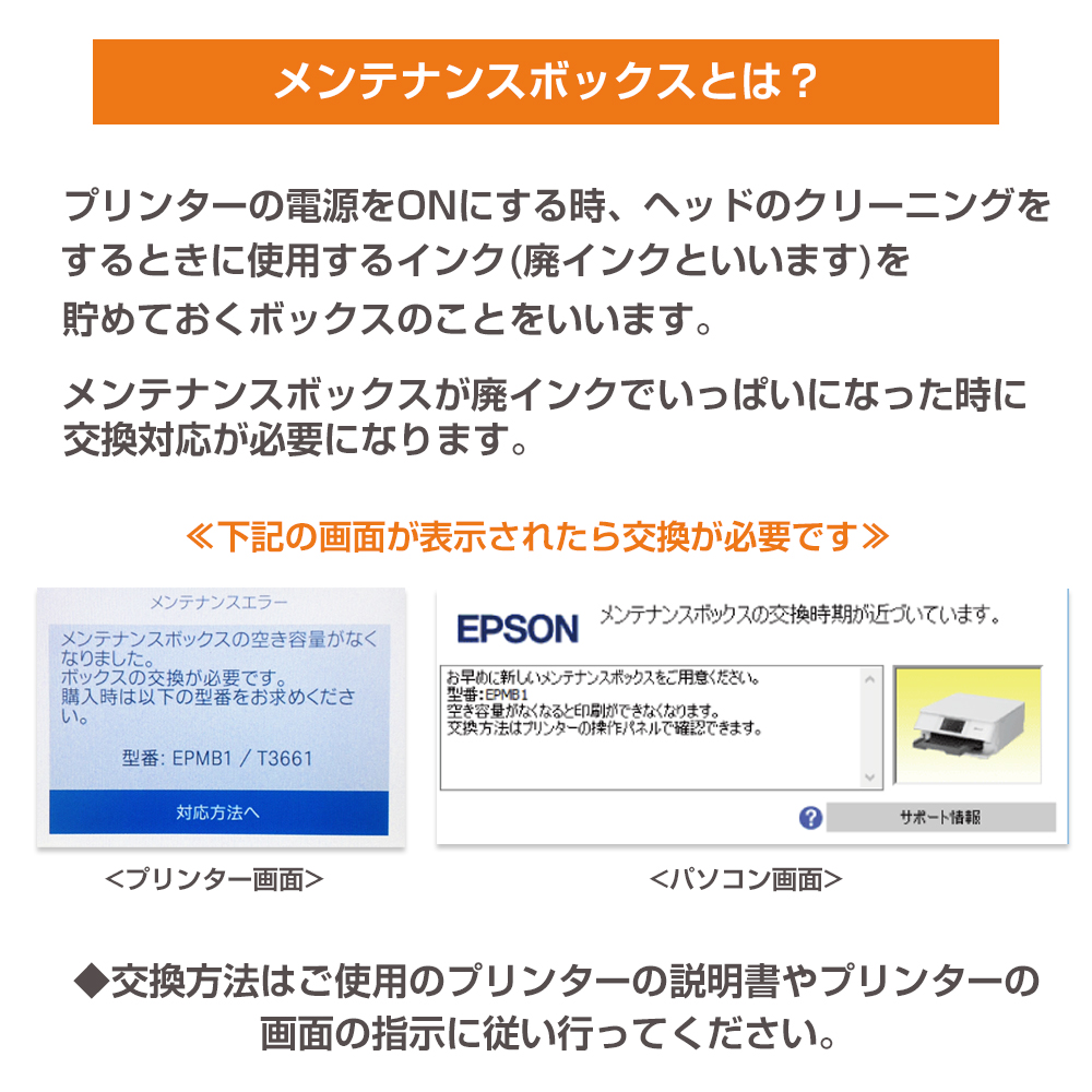 エコインク EPMB1 エプソン互換 3個 T3661 互換メンテナンスボックス