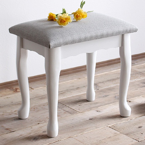 スツール 椅子 白 猫脚 イス オットマン 玄関 おしゃれ 背もたれなし
