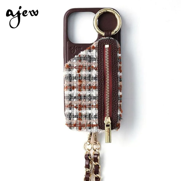 ajew（エジュー） iPhoneProMax対応 ajew tweed cadenas zipphone case