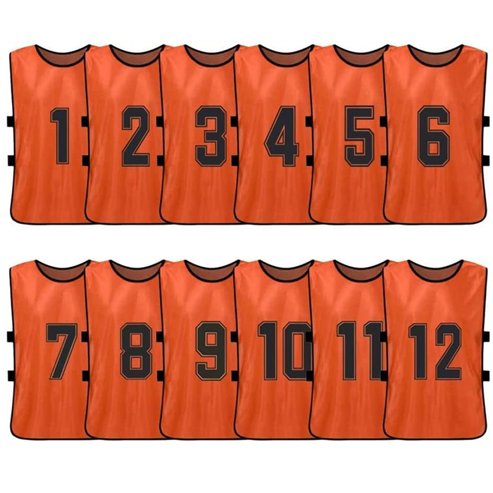 ビブス サッカー バスケ ベスト 12枚セット 番号入り ユニフォーム