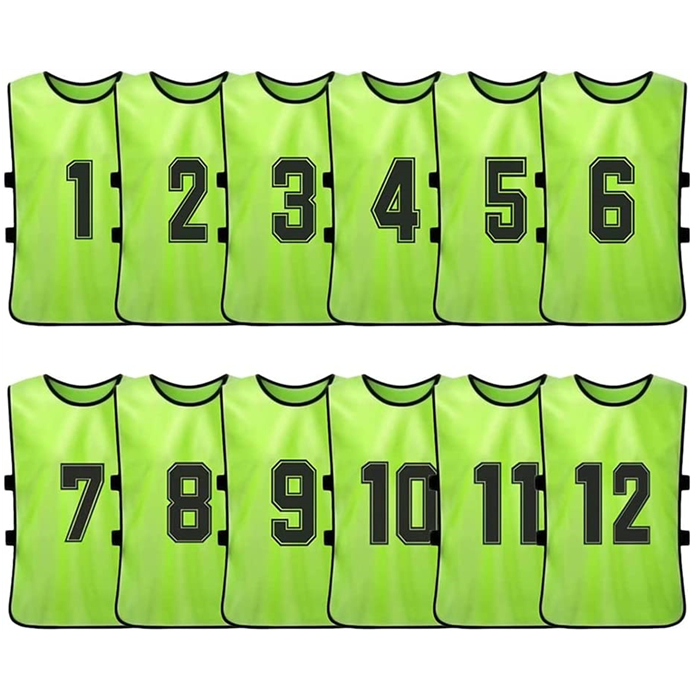 ビブス サッカー バスケ ベスト 12枚セット 番号入り ユニフォーム