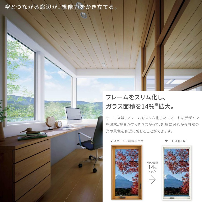 サーモスII-H 外倒し窓 06005 サーモス2-H W640×H570 mm 複層ガラス