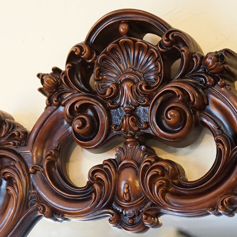 鏡 壁掛け ウォールミラー アンティーク 飾りミラー イタリア製 木製