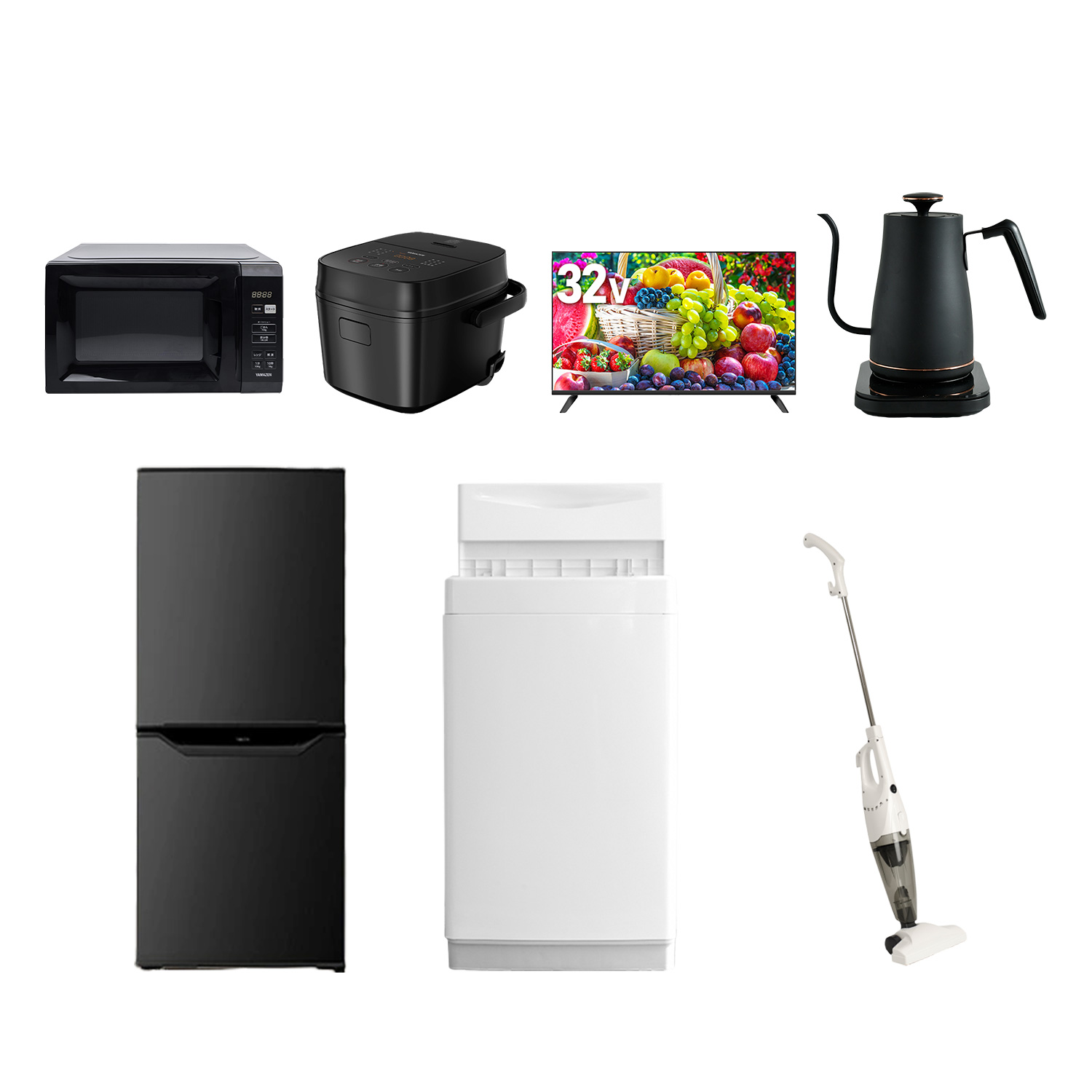 山善（YAMAZEN） 家電セット 一人暮らし 7点セット 冷蔵庫 106L 洗濯機