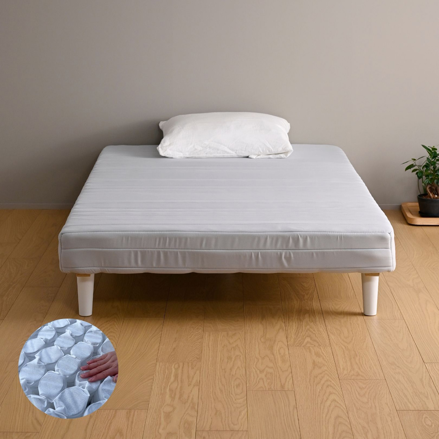 山善（YAMAZEN） ベッド 脚付きマットレス セミダブル 組み立て簡単