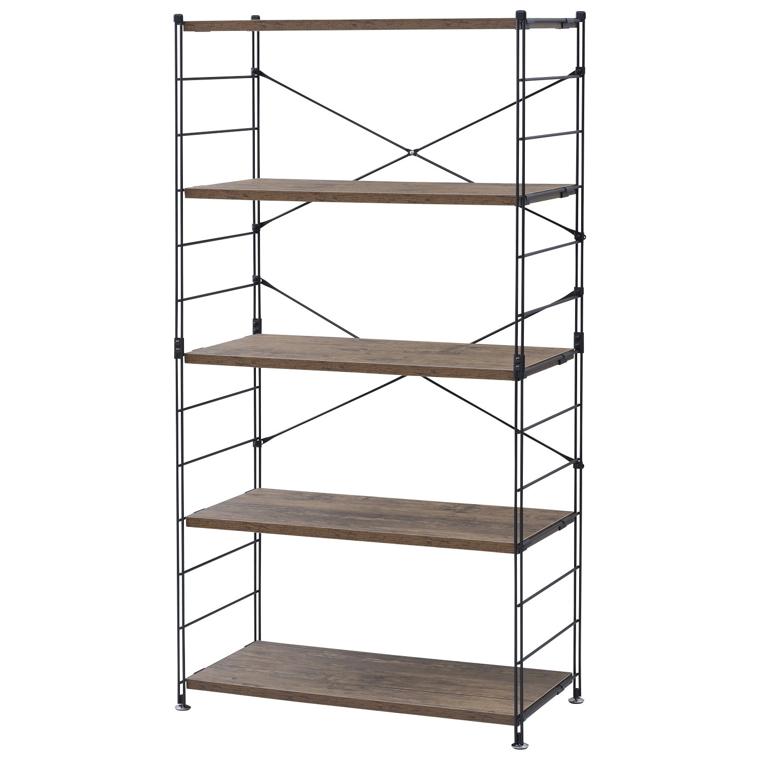 山善（YAMAZEN） ラック 棚 木製棚板 5段 幅85.5 奥行き41.5 高さ161cm